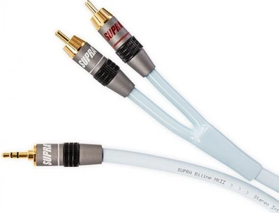 Кабель AUX Supra Biline 3.5mm - 2RCA Blue 1m (1001900966)