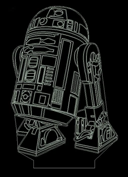 Акриловый светильник-ночник Звездные Войны R2-D2 белый tty-n000717