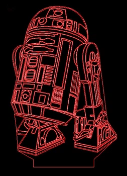Акриловый светильник-ночник Звездные Войны R2-D2 красный tty-n000715