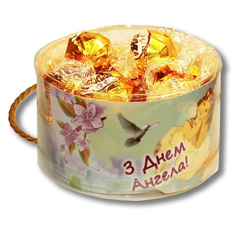 Тубус "С Днем Ангела!" с конфетами 3. 160г Чоколядка