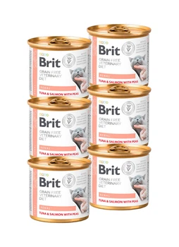 Упаковка влажного корма Brit VetDiets Renal для кошек с хронической почечной недостаточностью 200 г 6шт