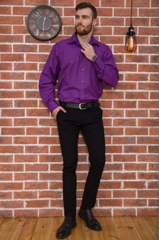 Рубашка мужская фиолетовая ZOOR 46 (143862)