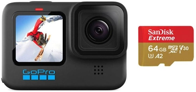 Відеокамера GoPro HERO 10 з SD-картою, Specialty Bundle Black (CHDSB-102-CN)