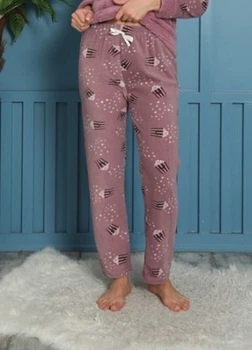 Брюки домашние флисовые Muka Pijama MU-09_siren XL Розово-фиолетовый