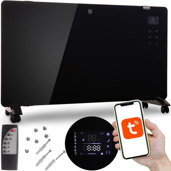 Електричний скляний конвектор MalTec CH5000DW WiFi + пульт дистанційного керування + LED
