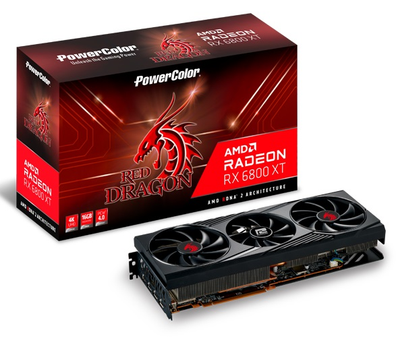 Видеокарта AMD Radeon RX 6800 XT 16GB GDDR6 Red Dragon PowerColor (AXRX 6800XT 16GBD6-3DHR/OC)