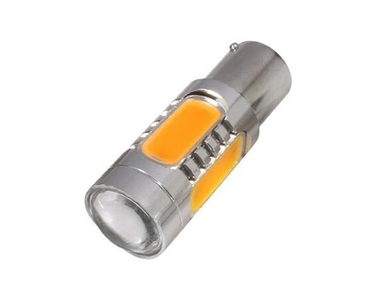 Светодиодная лампа с цоколем 1156 BA15s P21W с линзой 7,5W Жёлтая Autoexpect (11261)