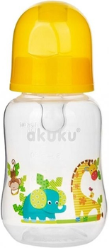 Пляшечка стандартна Akuku125 мл з силіконовою соскою 0м + А0004-YELLOW