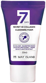 Коллагеновая пенка для умывания May Island 7 Days Secret 4D Collagen Cleansing Foam 30 мл (8809515401553)