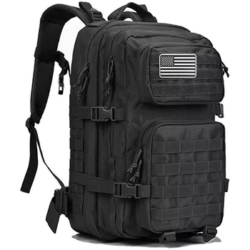 Рюкзак тактический ANH 45л Черный Black Military Tactical Backpack 40\50
