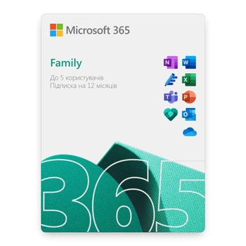 Microsoft 365 Family на 12 месяцев для 5 пользователей (код активации)
