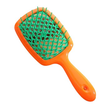 Расческа для волос Super Hair Brush Оранжевая с зеленым (1305SHBRSCHSKC12) CLS55