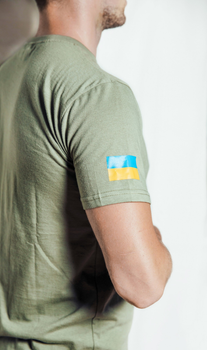Тактическая футболка Олива ЗСУ светлая , летняя военная футболка мужская , футболка оливковая ВСУ . Размер XXL (54)