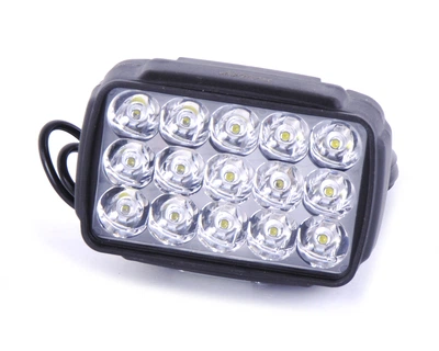 Додаткові світлодіодні фари LED прямокутні 30W 2W*15 92*60*57mm JP060 пластик стробоскоп дальній