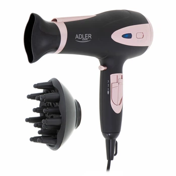 Фен для волос Adler-AD-2400W с ионизатором и регулировкой температуры черный