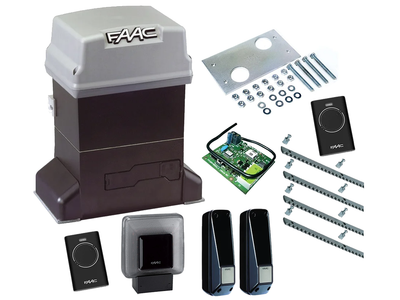 Автоматика для откатных ворот FAAC 746 ER KIT (створка до 600 кг.) Фотоэлементы + лампа, 2 шт., 4 м