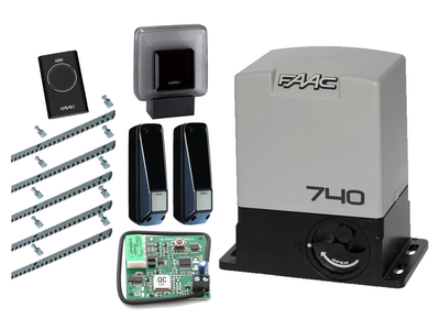 FAAC 740 KIT aвтоматика для откатных ворот (створка до 500 кг.) Фотоэлементы + лампа, 1 шт., 5 м
