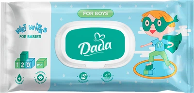 Влажные салфетки Dada Для мальчиков с клапаном 120 шт (4820207590830)