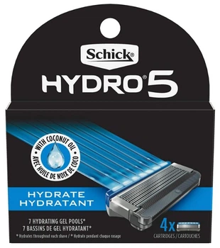 Сменные картриджи для бритья для мужчин Schick Hydro 5 Men's Razor Blade Refills 4шт (без коробки)