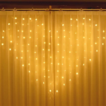Светодиодная гирлянда LTL 138 led 8 режимов 220v в виде сердца для свадьб и украшения спальни теплый свет - Refurbished