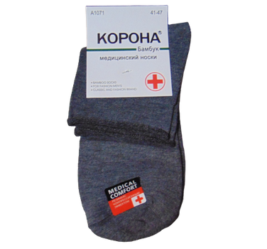 Носки медицинские без резинки Корона 1071 41-47 серые