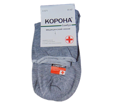 Носки медицинские без резинки Корона 1071 41-47 светло-серые
