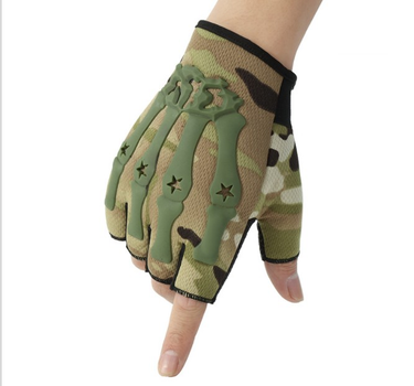 Перчатки беспалые тактические RUIN HAWK в стиле милитари камуфляж L 03272