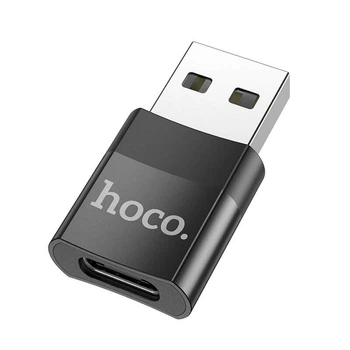 Перехідник USB на Type-C female adapter HOCO (3A, USB2.0). Black