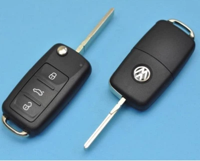 Корпус ключа Volkswagen Caddy Passat Bora Polo Touareg Pointer e-Bora Derby T4 T5 Jetta Touran AdlerKey (64-91) на 3 кнопки (Фольксваген со штифтом и диодом сверху)