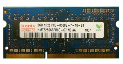 Оперативная память Hynix 2GB 1Rx8 PC3-8500S DDR3 1066MHz SODIMM 7-10-B1 (HMT325S6BFR8C-G7) Б/У