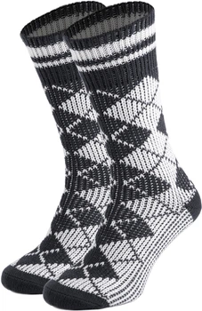 Чоловічі теплі вовняні шкарпетки CheshKit Diamond socks Сіро-білий, розмір 40-44