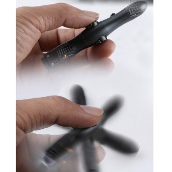 Тактическая ручка спиннер с фонариком RovTop многофункциональная Чёрные 0,5 мм