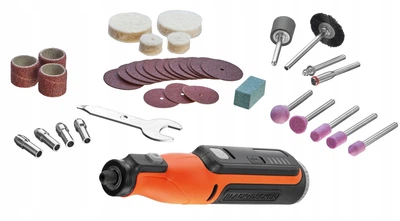 Аккумуляторный Гравер (7.2 В) Цанга Ø 0.8 / 1.6 / 2.4/ 3.2 мм BLACK&DECKER® BCRT8I-XJ