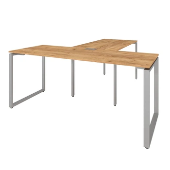 Офисный письменный стол руководителя Loft Details KB180 с брифингом дуб крафт золотой 36