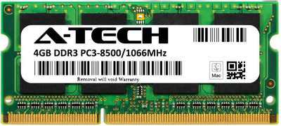 Оперативная память A-Tech 4GB DDR3-1066 (PC3-8500) SODIMM 2Rx8 Replacement for KVR1066D3S7/4G