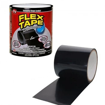 Водонепроницаемая изоляционная сверхпрочная скотч-лента Flex Tape 10х150см Черный (5515)