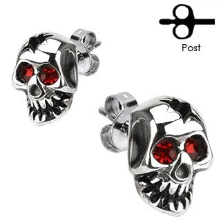 Сережки-гвоздики Spikes SSEM-106 у вигляді черепа