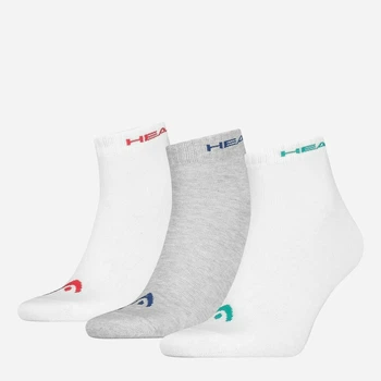 Набір чоловічих шкарпеток бавовняних Head Quarter 3P Unisex 761011001-003 бавовна 35-38 3 пари Білий/Сірий (8720245075893)