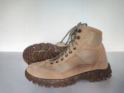 Берцы летние короткие облегченные с сеткой, обувь для военных KROK BUС01, 43 размер, хаки, 01.43
