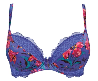 Бюстгальтер Gossard Floral Explosion 8531 push-up мереживний з квітковим принтом 70D Sapphire (5053014017590)
