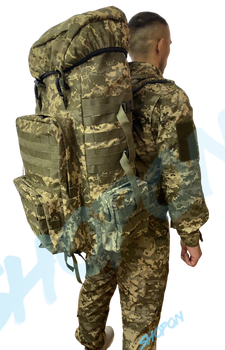 Рюкзак тактичний 70 - 80 літрів об'єм, військовий тактичний рюкзак 70л - 80л, водовідштовхувальний оксфорд, Bounce ar. BR-70-80L, колір піксель ЗСУ
