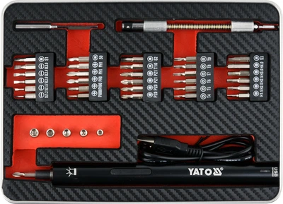 Аккумуляторная отвертка 3,6 В с битами 39 шт YATO YT-27930