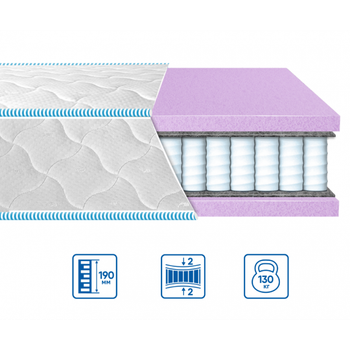 Ортопедический матрас EUROSLEEP BRAVE "SPRING FOAM" (19см, 2/2) Жаккард 160х190