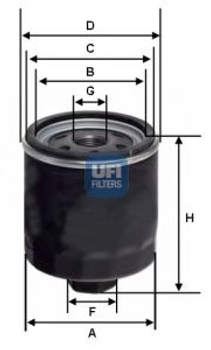 Фільтр масляний SKODA FELICIA, FABIA, OCTAVIA, VW GOLF 91- UFI (2345300)
