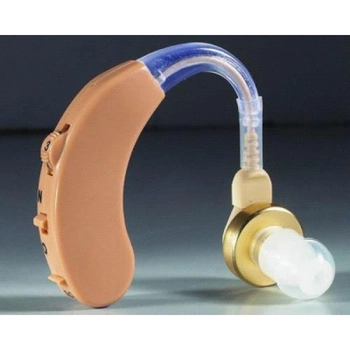 Слуховой аппарат Soysept-325 заушной Усилитель слуха Полный комплект с батарейками и сменными амбушюрами Бежевый (336355)