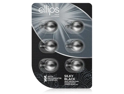 Сыворотка для волос «Шелковая ночь» Ellips Hair Vitamin Silky Black With Pro-Keratin Complex, 6шт по 1мл (8993417200083)