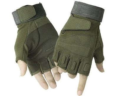 Рукавички армійські безпалі BlackHawk військові тактичні без пальців XL Зеленый