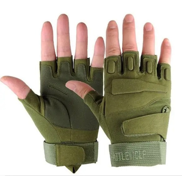 Перчатки армейские беспалые BlackHawk военные тактические без пальцев L Зеленые