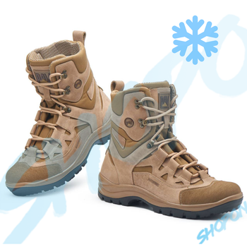 Берцы зимние ботинки тактические мужские, черевики тактичні чоловічі берці зимові, натуральна шкіра, размер 40, Bounce ar. YQ-FD-8240, цвет койот