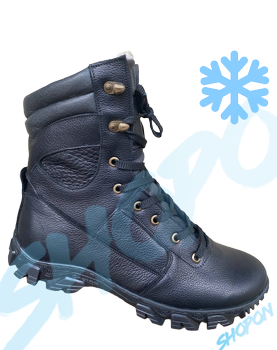 Берці зимові черевики тактичні чоловічі, туфлі тактичні чоловічі берці зимові, натуральна шкіра, розмір 46, Bounce ar. TB-UT-1946, колір чорний